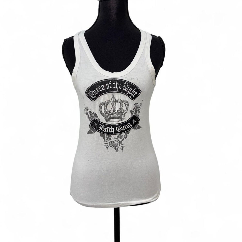Faith Connexion Fitted Graphic Tank Top White Black